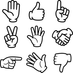 Obraz premium Minimalist Hand Gesture Icons