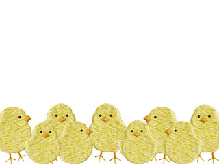 手刺繍のひよこのフレーム © Stitch Palette