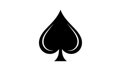 Fototapeta premium Minimal black spade icon playing card suit symbol simple vector design