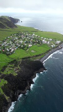 aerial view of Tristan da Cunha