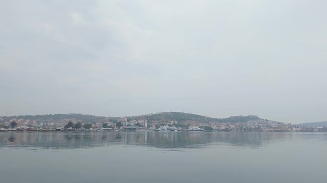 Balikesir Ayvalik and Cunda island aerial view. High quality 4k footage