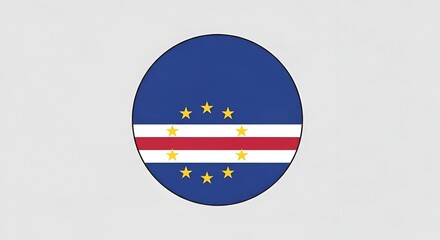 Fototapeta premium Cape Verde Flag Emblem Symbol Icon.