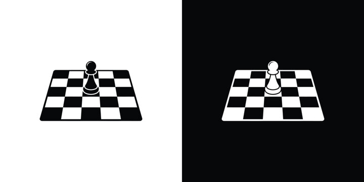 Black and white chess pieces on checkerboard chessboard
