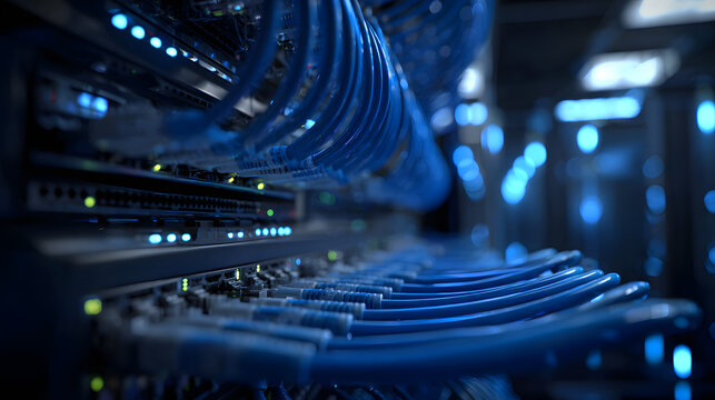 Close-up of server hardware components.