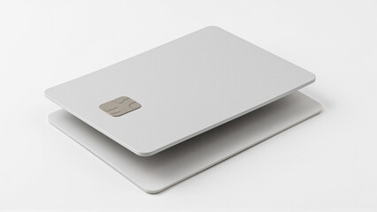 Stack of Blank White EMV Chip Cards for Custom Design