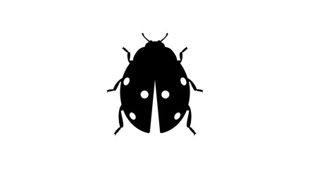 Obraz premium Black Ladybug Silhouette with White Spots.