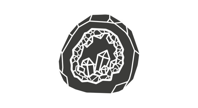 Black and White Crystal Design Element.