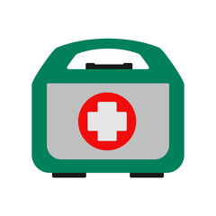 Fototapeta premium first aid box simple flat icon illustration