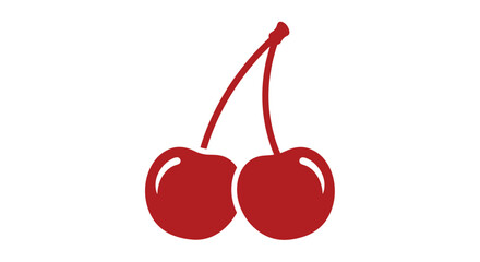 Two Red Cherries on Stem Together. © Abori