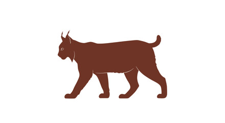 Brown Cat Silhouette Walking Profile View. © Abraca