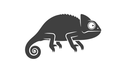 Black Silhouette of a Chameleon. © Abori