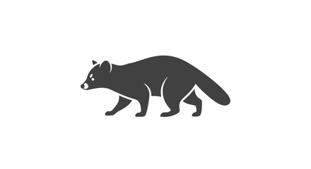 Black Silhouette of a Raccoon Walking. © Abori