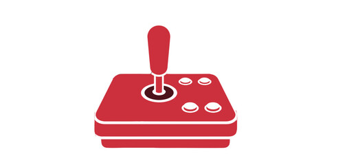 Red Retro Arcade Game Controller Illustration. © Abori