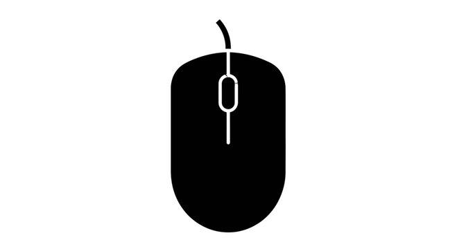 Black Computer Mouse with Cord.