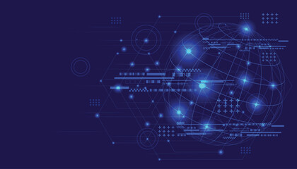 Obraz premium Abstract globe technology background