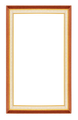 Obraz premium wooden picture frame isolated on white background