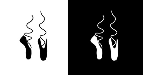 black and white illustration of ballerina icon © RismiL25