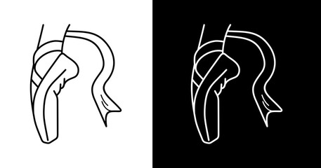 black and white illustration of ballerina icon © RismiL25