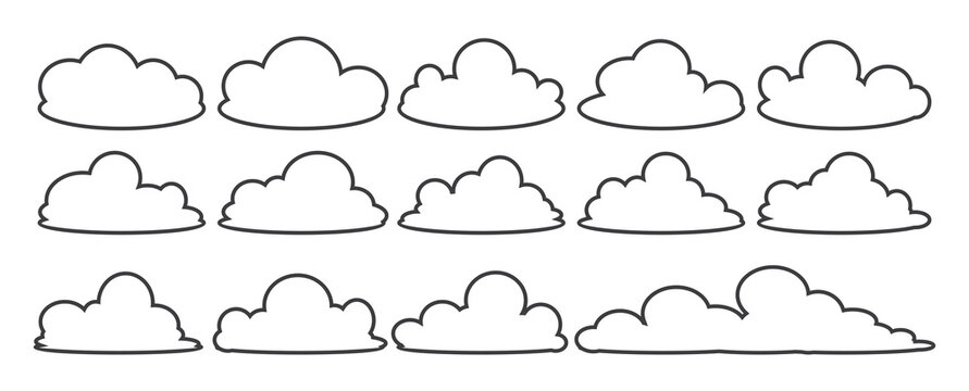 cloud bubble illustration with outline style.