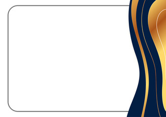 Elegant Certificate Background Blue and Gold Abstract Wavy Design with Copy Space.