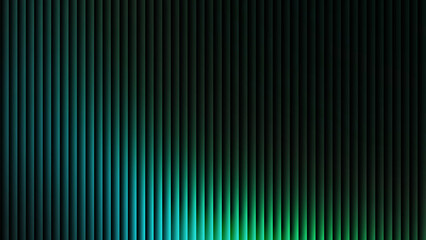 Obraz premium Abstract background with vertical lines of varying heights in shades of green and blue on black