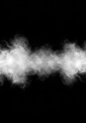 Thick white vapor spreading across a dark background, creating an abstract empty cloud field suitable for overlay or backdrop design, steam, smooth, movement