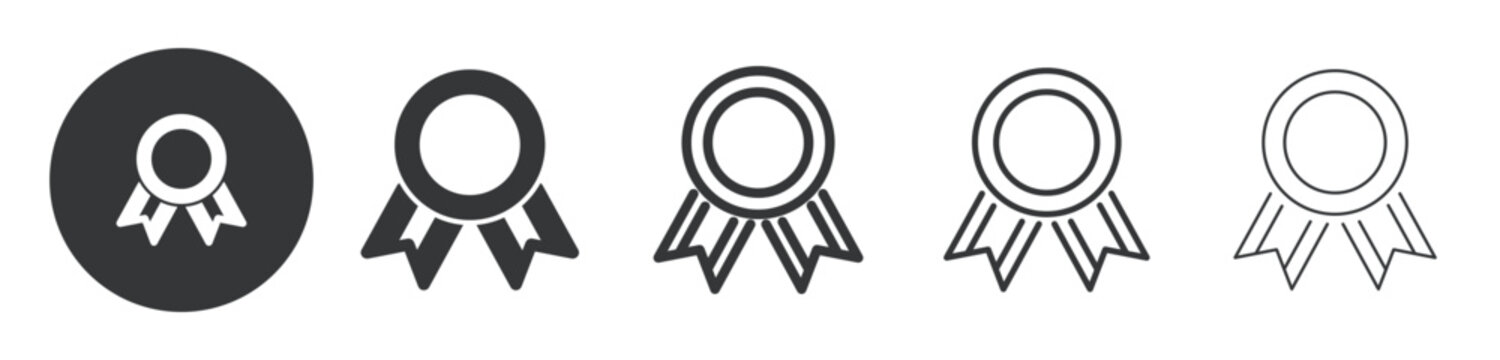 Badge thin line and solid icon. Multi series icon. Web minimal icon