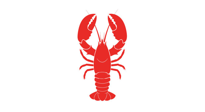 Red Lobster Illustration Isolated on White.