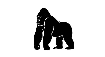 Silhouette of a Standing Gorilla. © Ambro