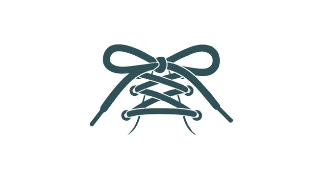 Green Shoelaces Tied in a Bow.