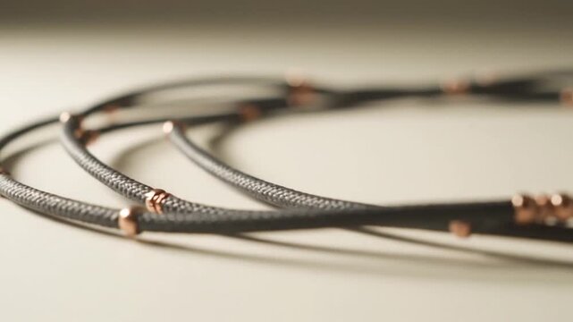 Black leather cord jewelry with copper.