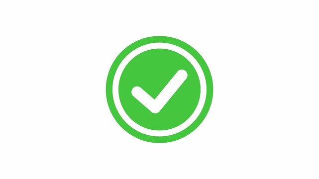 Green Tick Mark Animation, Correct Answer or Task Completed Sign