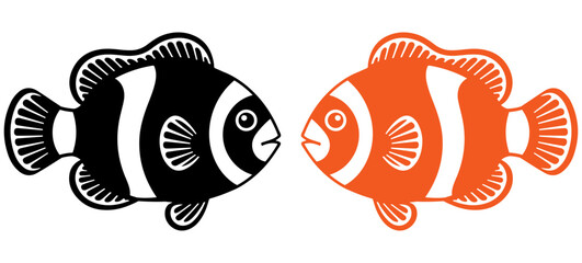 Fish vector, Cute cartoon vector illustration of a tropical sea fish with angel wings swimming in an underwater aquarium design