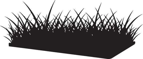 Silhouette of a clump of grass on a flat surface © Sanzida