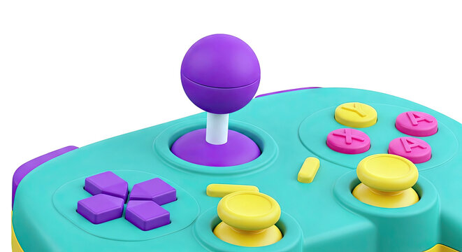 Colorful Gaming Controller with Joystick and Buttons