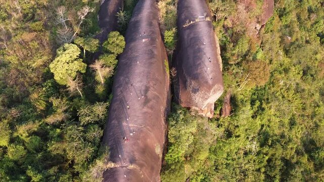 クジラ岩の空撮　ブンカーン県・タイ　Hin Sam Wan, 3 whale rock, Thailand　Drone Shooting