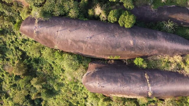 クジラ岩の空撮　ブンカーン県・タイ　Hin Sam Wan, 3 whale rock, Thailand　Drone Shooting