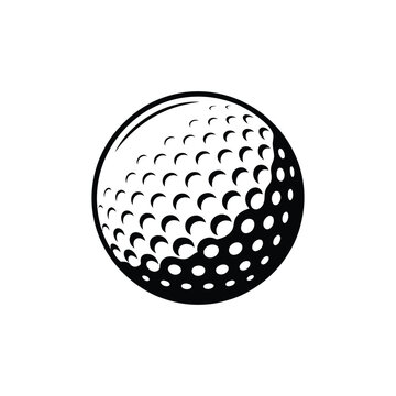 Black and white golf ball with dimple pattern dimples