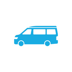 Fototapeta premium Blue minivan outline transportation