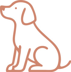 pink style dog illustration