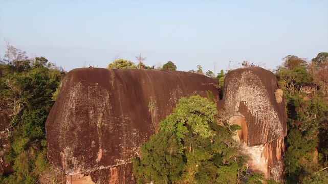 クジラ岩の空撮　ブンカーン県・タイ　Hin Sam Wan, 3 whale rock, Thailand　Drone Shooting