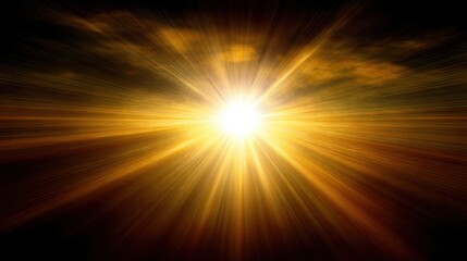 Obraz premium Vibrant Sunrise with Radiant Light Beams and Dramatic Cloudy Sky for Nature and Landscape Backgrounds