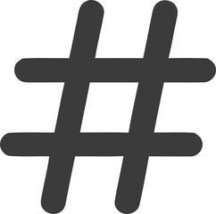 Obraz premium A large gray hashtag symbol on a black background