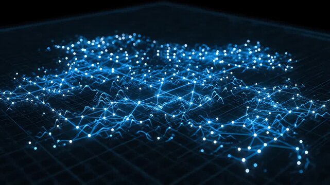 Digital Technology Blueprint Grid Animation 4K Video Network