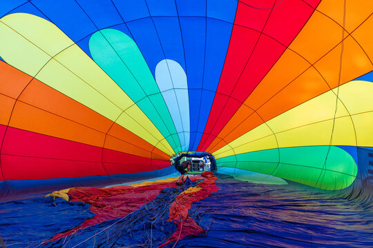 63805-01106 Inside of a Hot Air Balloon being inflated at Centralia Balloon Fest Centralia, IL