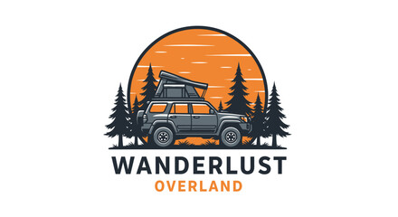 Wanderlust Overland Adventure Vehicle Logo Design. © Rangga