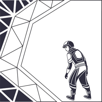 flyer welder at work silhouette design