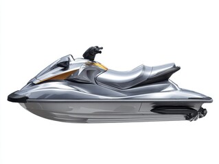 Naklejka premium Silver and Orange Personal Watercraft on a White Background