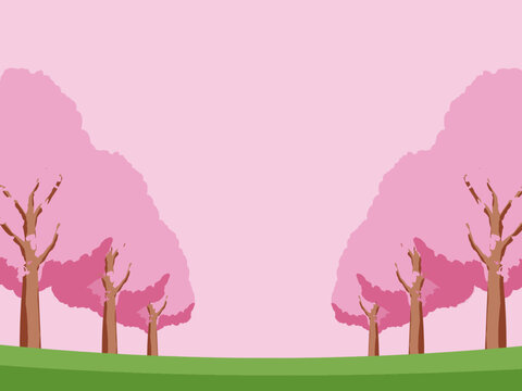 木, 風景, 自然, 空, 草, ベクター, イラスト, 雲, サマータイム, とぶ, 公園, 森, 