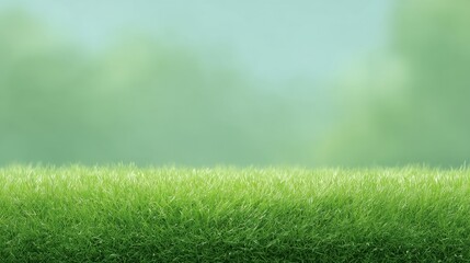 Fototapeta premium Lush Green Grass Landscape with Blurred Background for Nature and Outdoor Themes